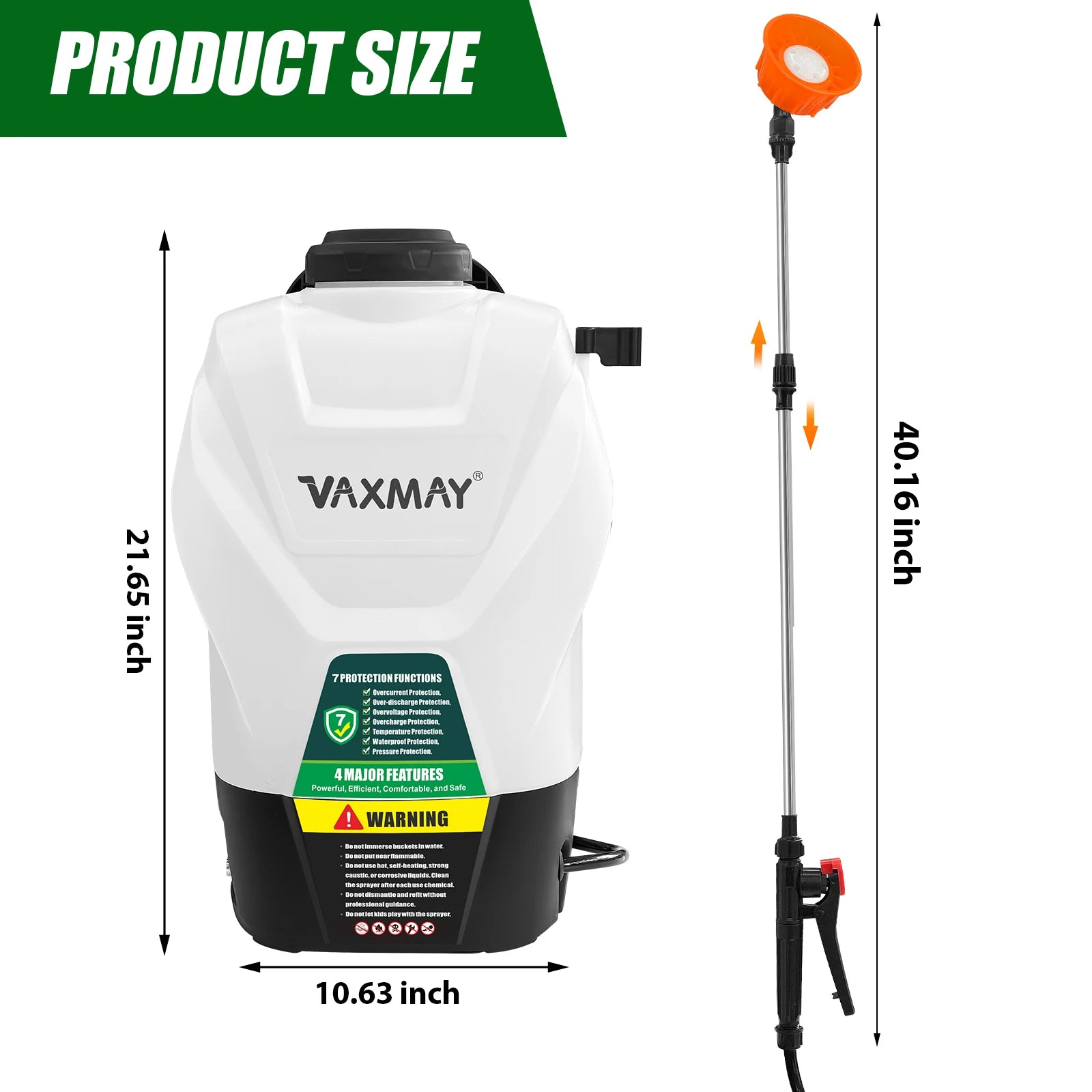 4 Gallon Backpack Sprayer 16L Battery Powered Garden Sprayer 75 PSI Electric Sprayer 2.5Ah Battery&Charger included