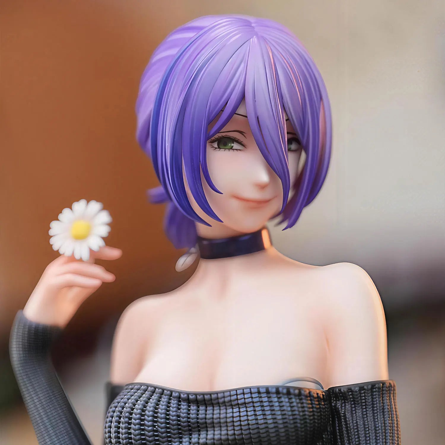 Reze, Black Knit Sweater Anime Figure Model, Trendy Scene Ornaments, Premium Collectible Decor Gifts Exclusive for Anime Fans