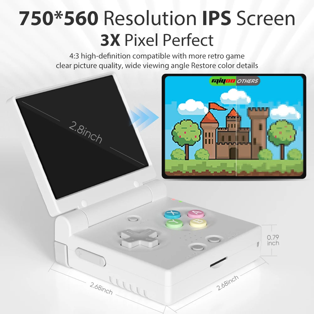 MIYOO Mini Flip Retro Handheld Game Console 2.8 Inch IPS Screen Portable Pocket Video Player Consoles Classic Gaming Emulator