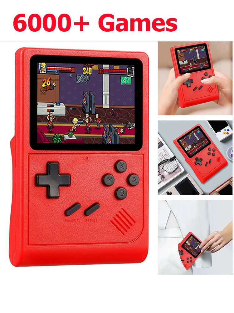 GB300 Portable Handheld Game Player 3.0 inch Screen TV Video Game Console AV Output Retro Game Console Built-in 8G 6000+ Games
