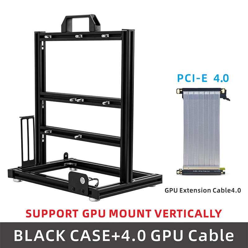 METALFISH BlockCase Aluminum Open Frame Case Support ATX/M-ATX Mainboard GPU Mount Horizontally 240 Water Cooler Gaming Cabinet