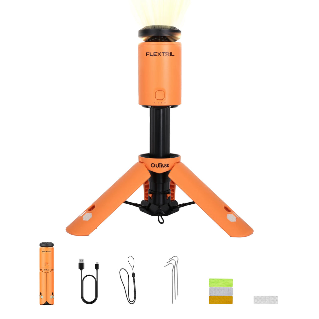 FLEXTAIL EVO LANTERN - FLEXTAIL x OUTASK Telescopic Magnetic Camping Lantern with 12000mAh Battery, IPX6/IPX7 Waterproof