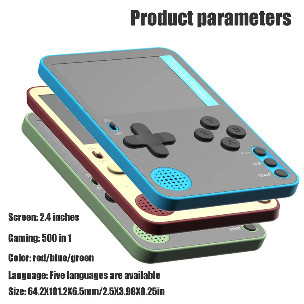 K10 Ultra-thin Retro games Console 2.4inch 500 Classic Children Adult birthday gift Mini Pocket Handheld Video Game Player