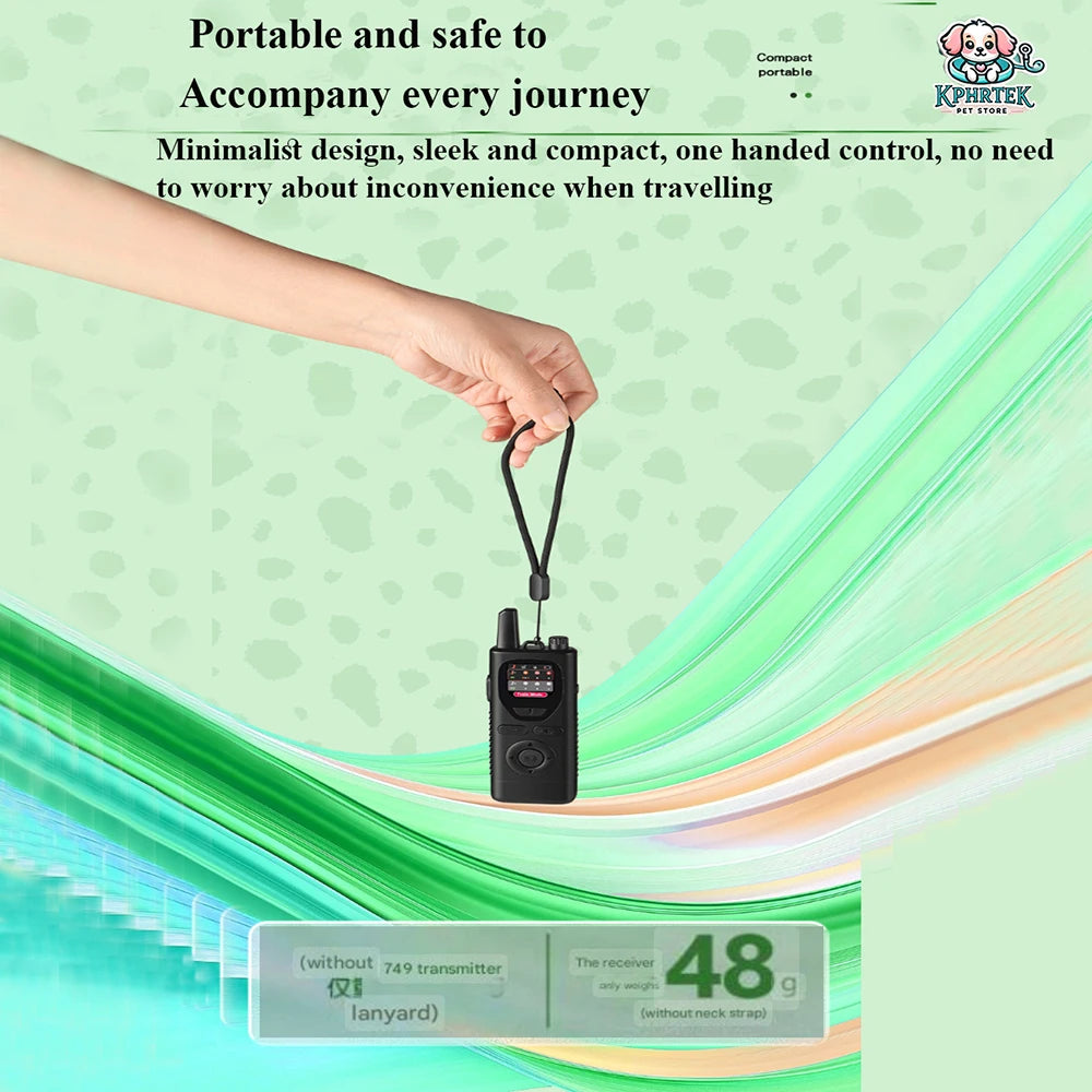 For 1 Dog Wireless Electronic Dog Fence & Training Collar, Portable Handheld Barking Stopper, Rechargeable Waterproof Remote Con