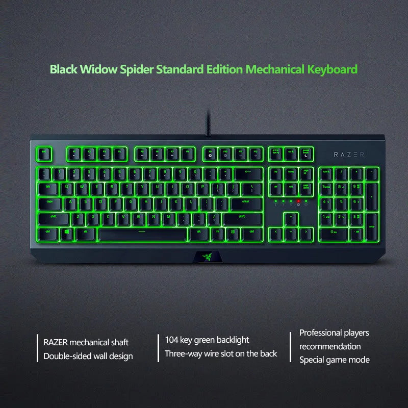 Razer Black Widow Mechanische Tastatur Viper Gaming Maus Grün Hintergrundbeleuchtung Computer E-Sport Set Warcraft