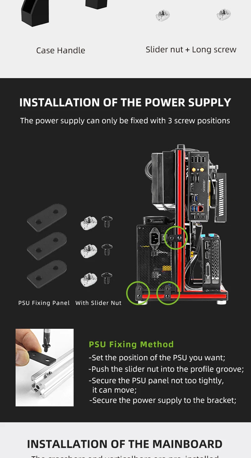 METALFISH BlockCase Aluminium Open Frame Case unterstützt ATX/M-ATX Mainboard GPU Mount Horizontal 240 Wasserkühler Gaming Cabinet