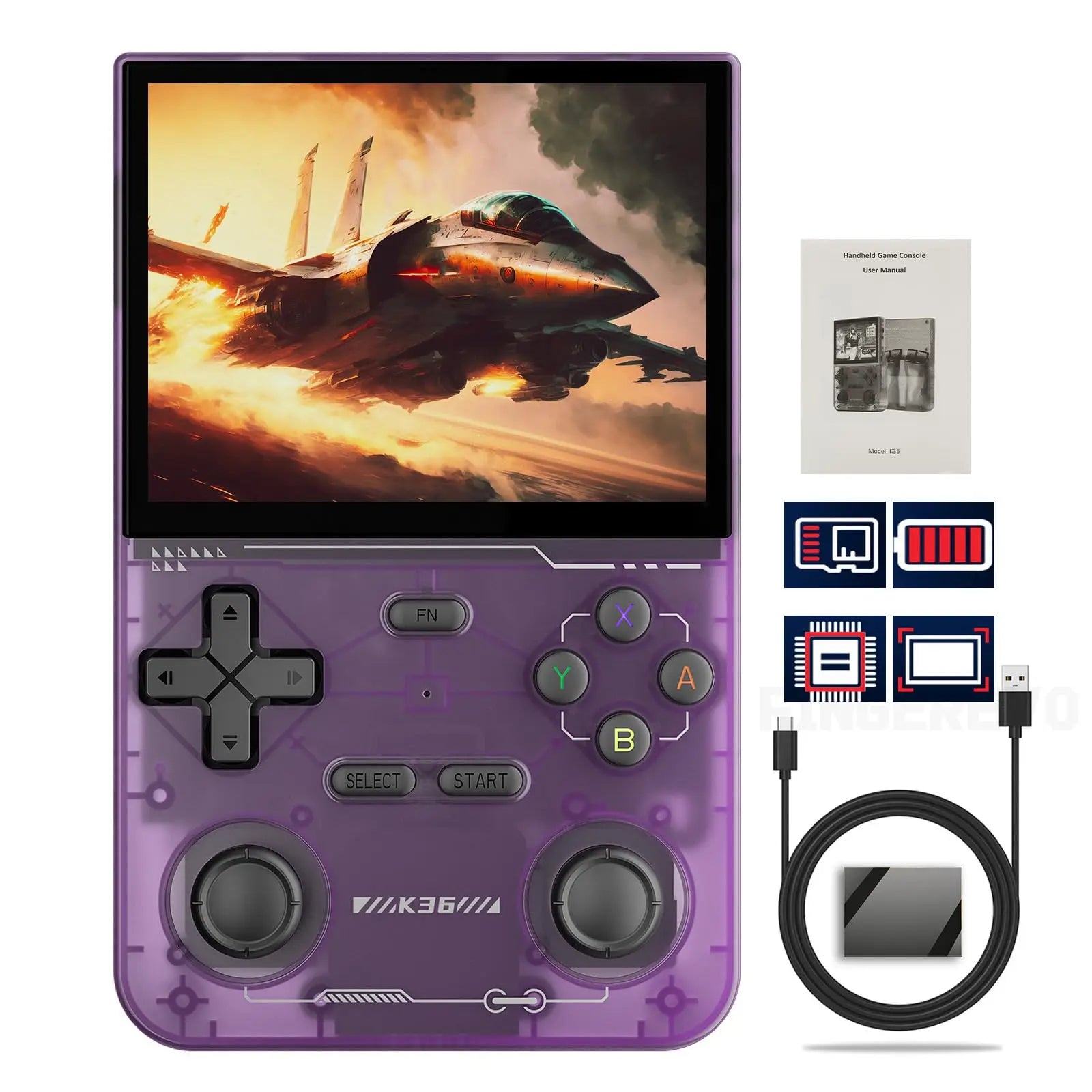 Retro Handheld Game Console: 18000+ Pre-loaded Games, 40+ Emulators Supported, 3500mAh Battery, 3.5-inch IPS Screen