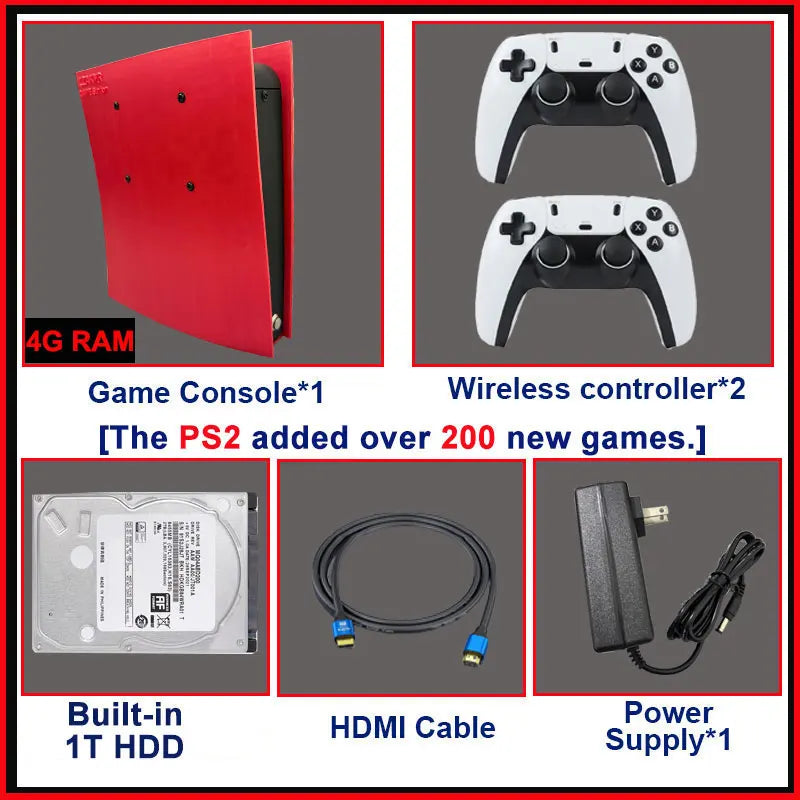 Retro Game Console X2 Batocera I3-3110M 1TB HDD 70,000+ Games 60+ Emulators for PS2 Wii PSP GC N64 4K HD TV Wireless Controller