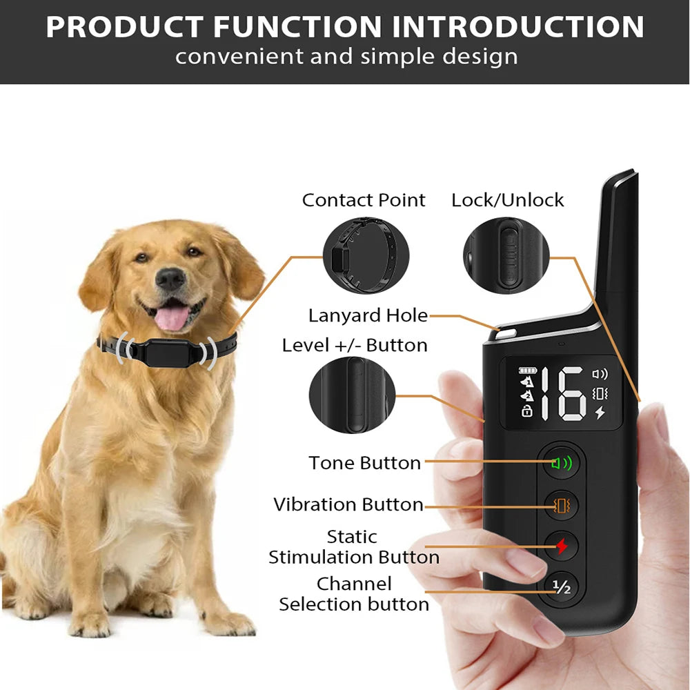 For 1 Dog Electric Shock Column Powerful Electric Vibration Electric Shock Collar With 300M Remote Control Training Device