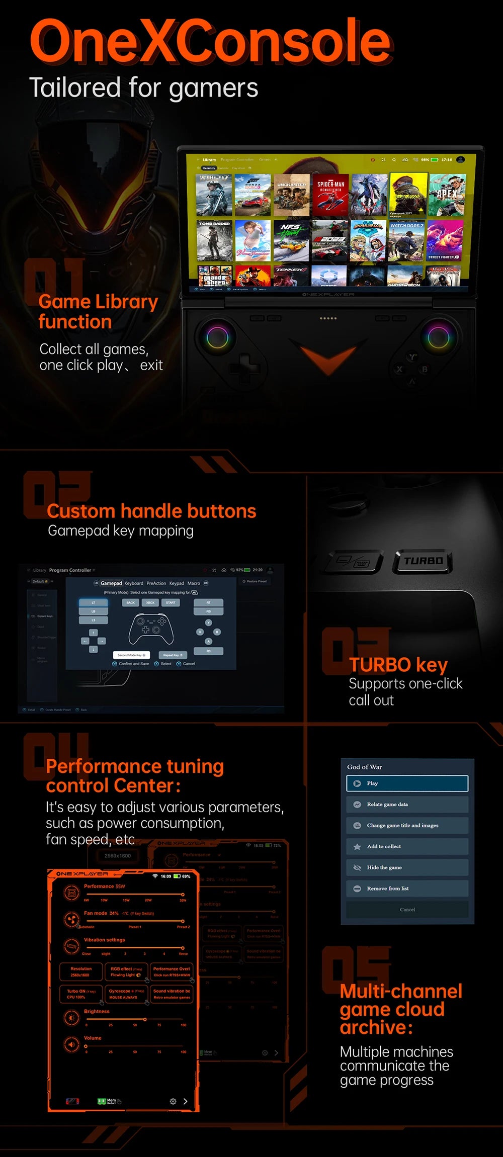 New Onexplayer G1 8.8 Inch AI HX 370 Oculink Laptop Video Game Portable Game pc Laptop Bluetooth Dual Keyboard