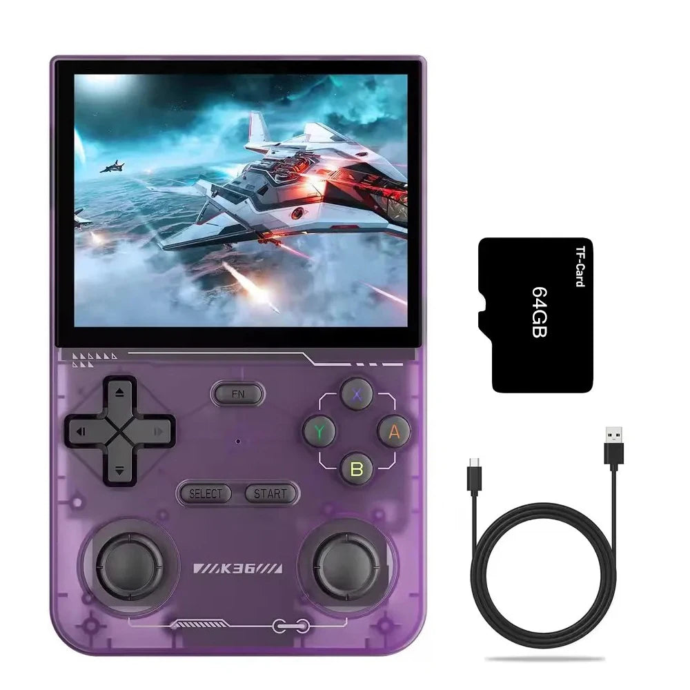 K36 Open Source Handheld Game Console 3.5'' Retro PSP Emulator Dual 3D Joysticks 64G/128G 10000+ Classic Games