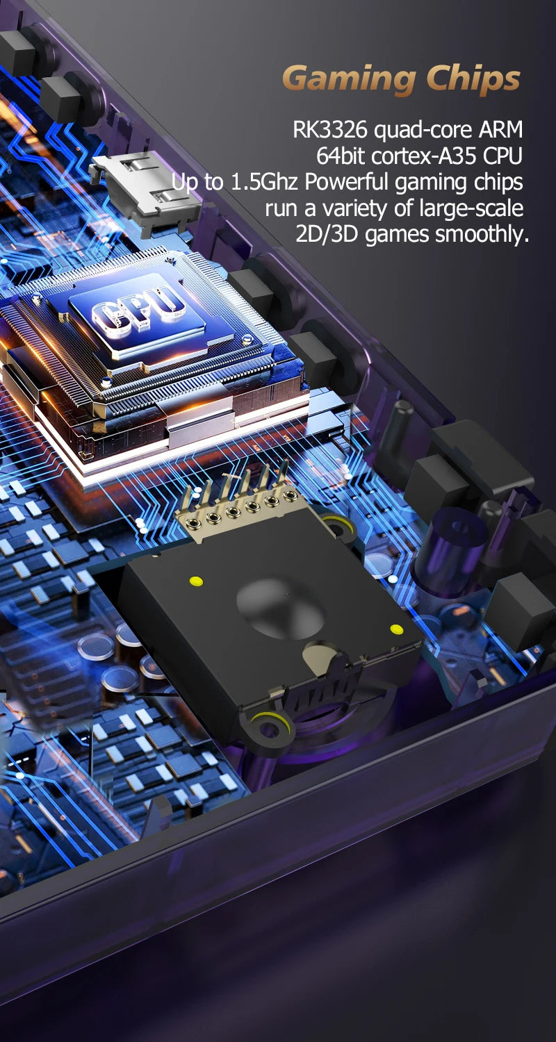 BOYHOM New R36H Handheld Game Console 3.5-inch IPS Screen Linux RK3326 Retro Video Games Player 3000 mAh 64G 10000+ Classic Game