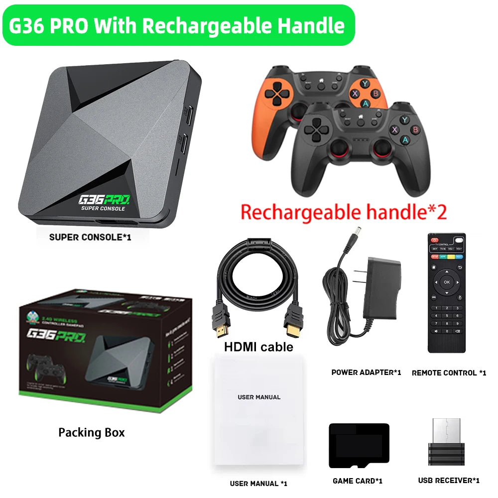 Super Console G36 Pro 128G 256G Retro Video Game Console with 90000+ Games for MAME/PS1/PSP/DC Retro Kid Gift Game Console 4K HD
