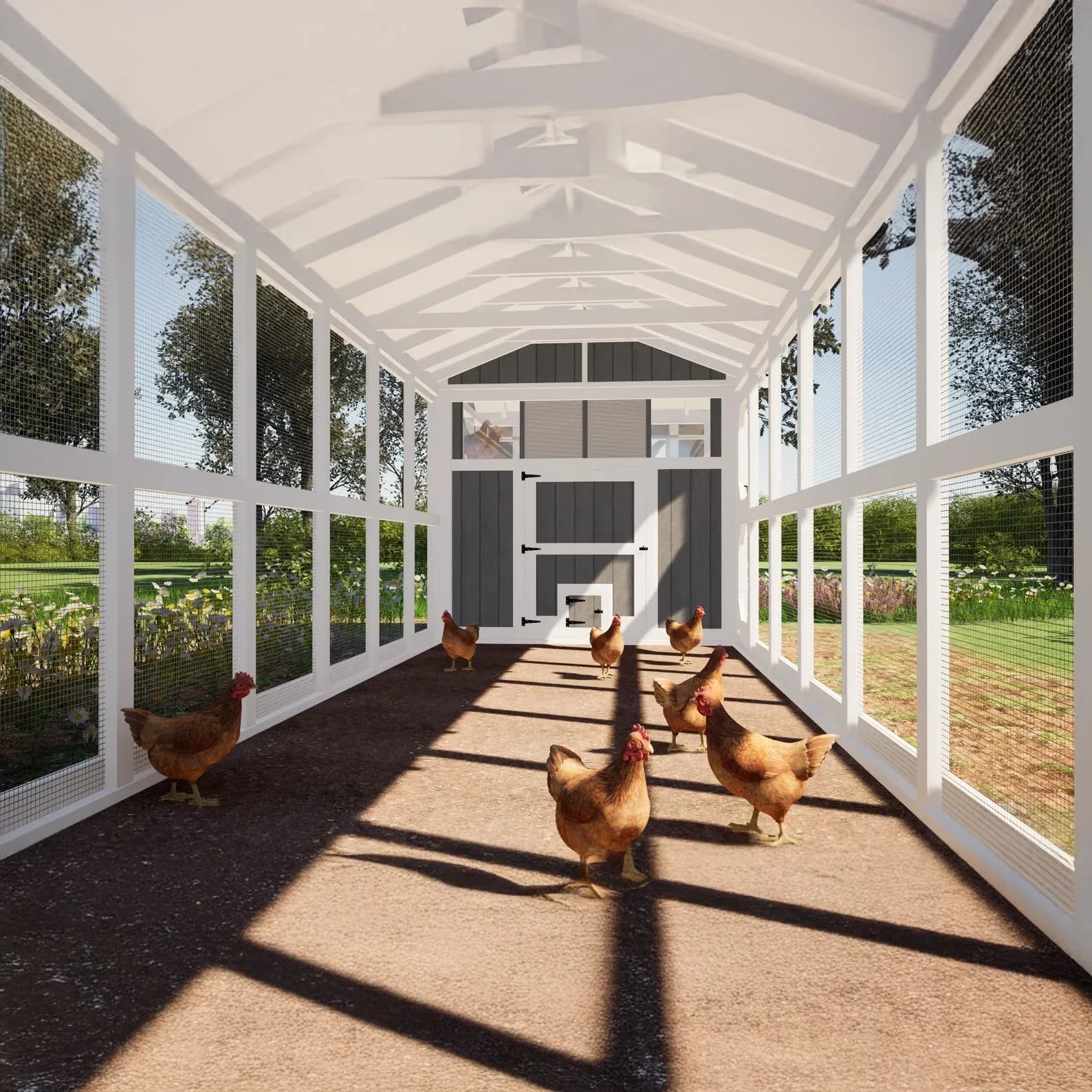8x32 große Hühnerstallpläne mit 24 Fuß Auslauf – DIY Hühnerstall für 24 Hühner (gedruckte Pläne)