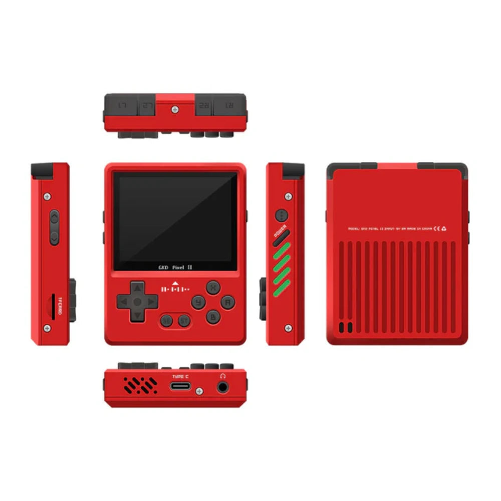 5000+ Spiele 2025 GKD Pixel 2 Handheld-Spielkonsole aus Metall, 2,4 Zoll IPS, 640 x 480, Retro, PSP, PSone, 64 GB, CNC, tragbar, Geburtstagsgeschenk