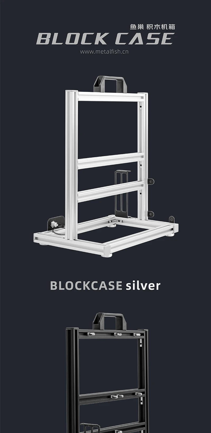 METALFISH BlockCase Aluminium Open Frame Case unterstützt ATX/M-ATX Mainboard GPU Mount Horizontal 240 Wasserkühler Gaming Cabinet