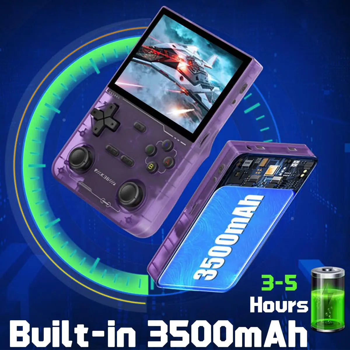 Retro Handheld Game Console: 18000+ Pre-loaded Games, 40+ Emulators Supported, 3500mAh Battery, 3.5-inch IPS Screen