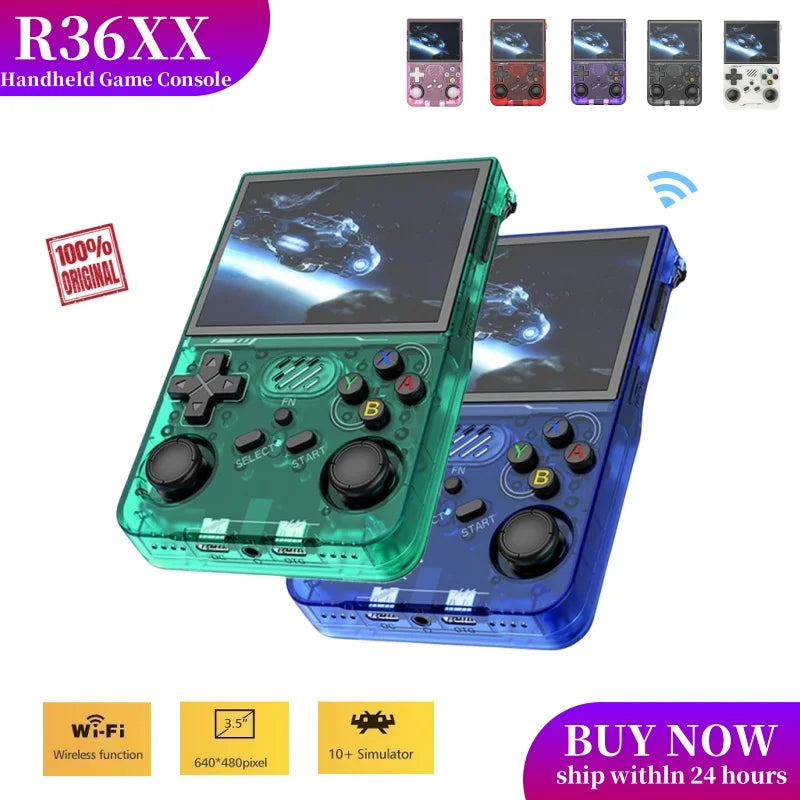 2025 R36S New Upgraded R36XX Handheld Game Console with WIFI Connectivity, 3.5-inch Screen, Built-in 15000+ Games, A Great Gift