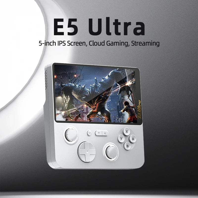 NEW GAMEMT E5 Ultra Handheld Game Console 5" 1280*720 60Hz IPS Touch Screen 5000mAh Hall-Effect Joystick Portable Android System
