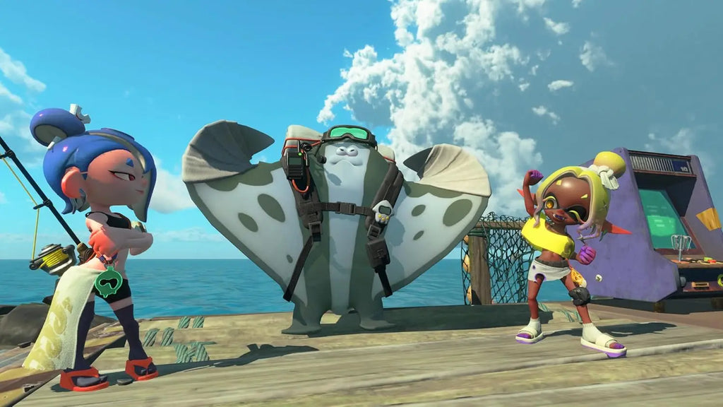 Splatoon Raiders for Nintendo Switch 2, new action-adventure game focusing on exploration and PvE combat, featuring cooperative play for up to 4 players, available in Spanish and set in the mysterious Spiral Islands.