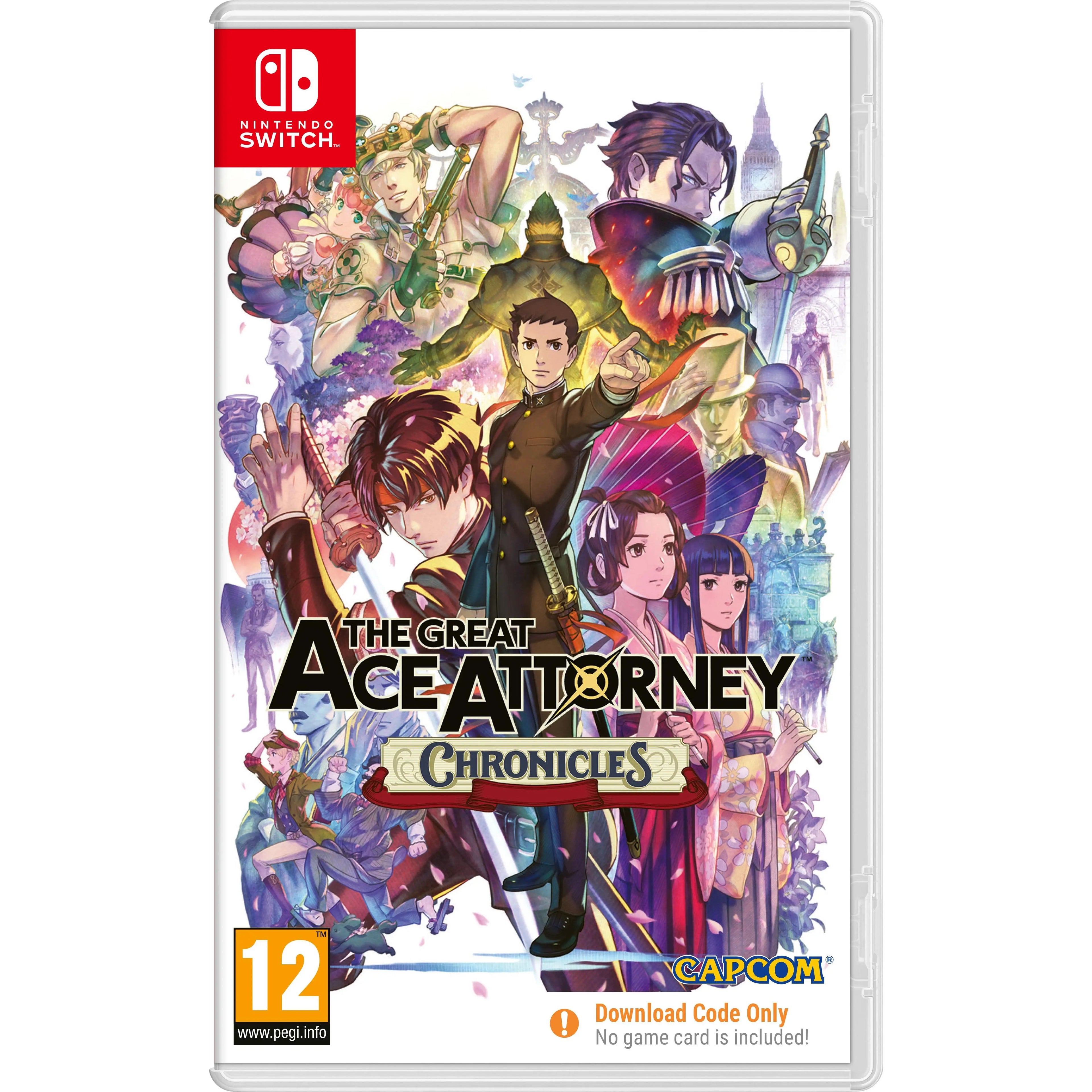 The Great Ace Attorney Chronicles Digital Game for Nintendo Switch, Nintendo brand, English language, includes code in a box for digital download, ideal for gaming enthusiasts seeking engaging experiences on their Switch cons