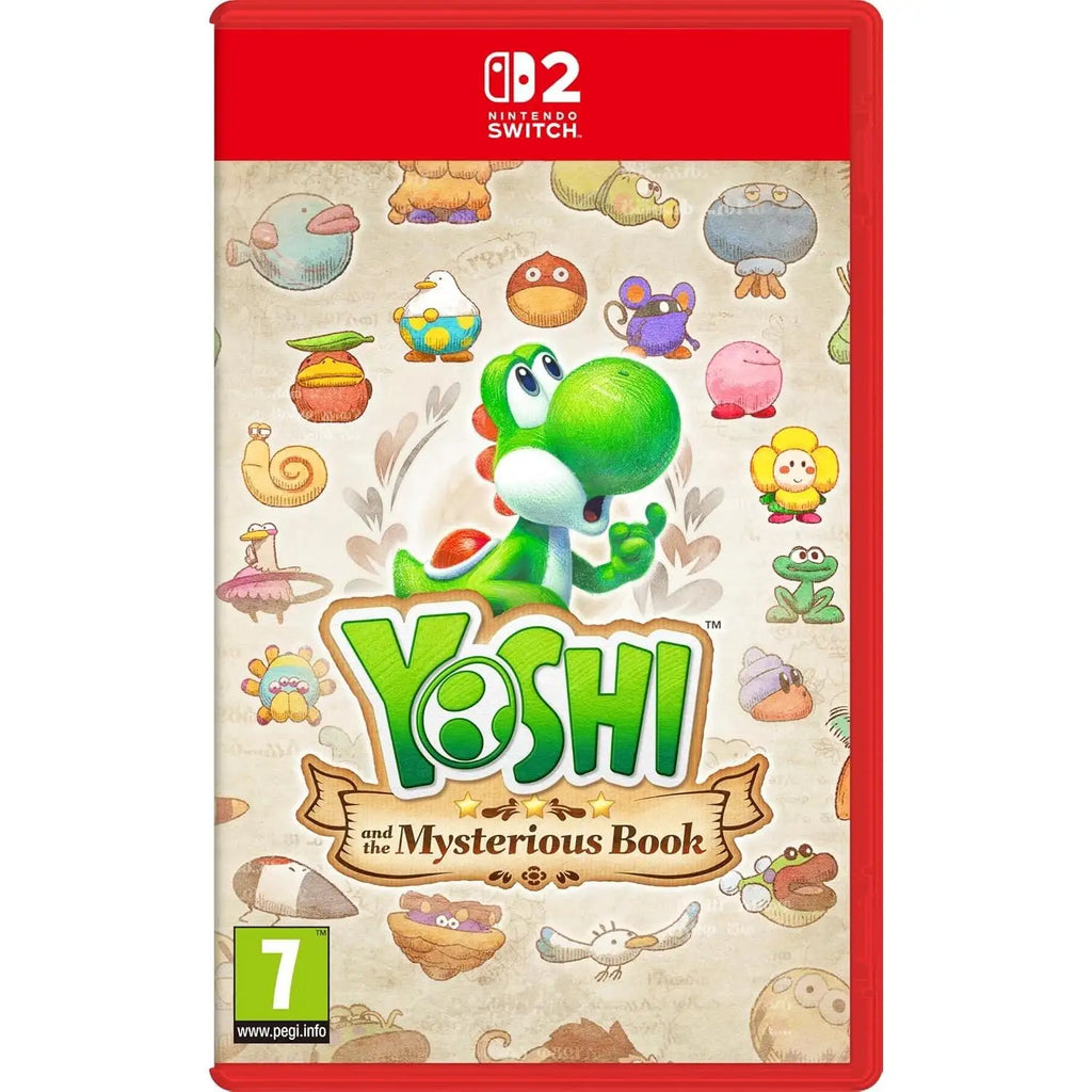 Yoshi and the Mysterious Book Game for Nintendo Switch 2, physical format, English language, factory sealed, Nintendo brand, compatible with Switch games, includes multi-language subtitles for an immersive experience.