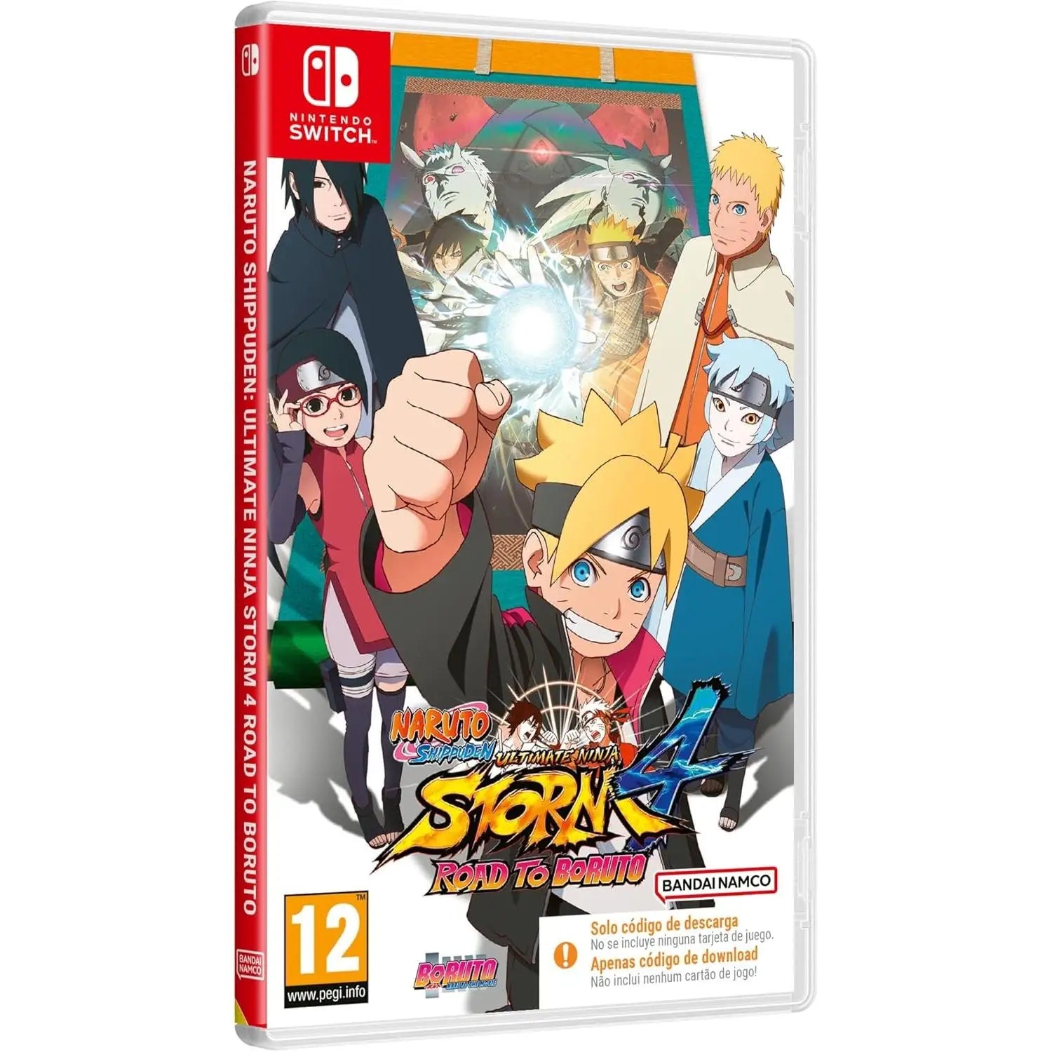 Naruto Shippuden Ultimate Ninja Storm 4 - Road To Boruto for Nintendo Switch, physical format game with Spanish language support, sealed, offering a thrilling gaming experience for fans of Nintendo Switch games.