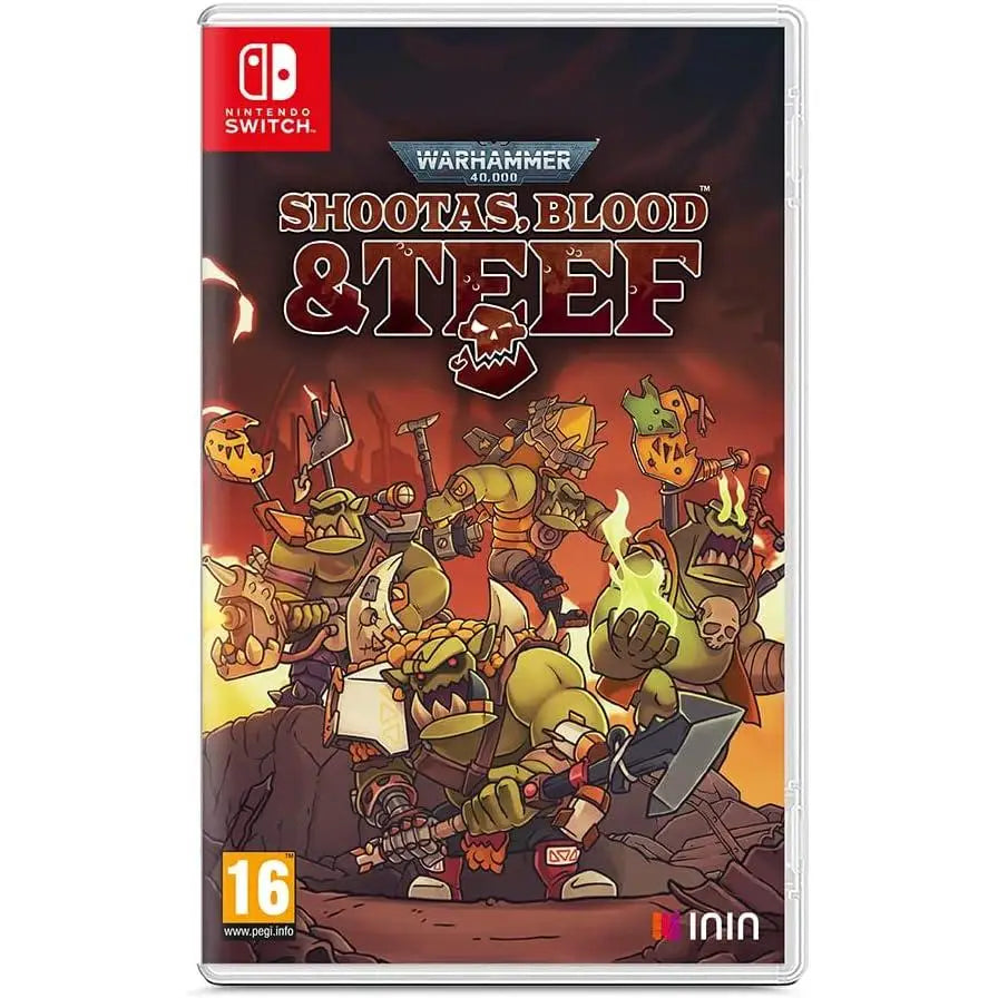 Warhammer 40000 Shootas Blood & Teef for Nintendo Switch, new and sealed, adventure game in Spanish for kids aged 5-7 years, CE certified, perfect addition to your switch games collection.