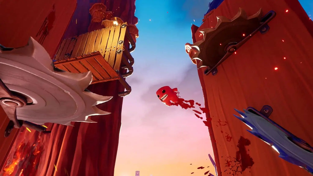 Super Meat Boy 3D - Nintendo Switch Game in Spanish, featuring intense 3D platforming action, brutal levels testing precision, epic boss battles, and unlockable secrets for retro gaming enthusiasts.
