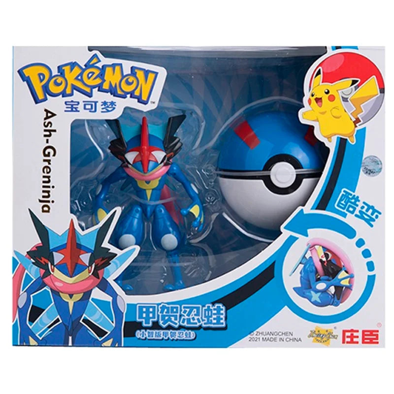 New Pokemon Figures Genuine Original Box Pikachu Charizard Greninja Pocket Monster Pokeball Action Deformation Model Toys Gift