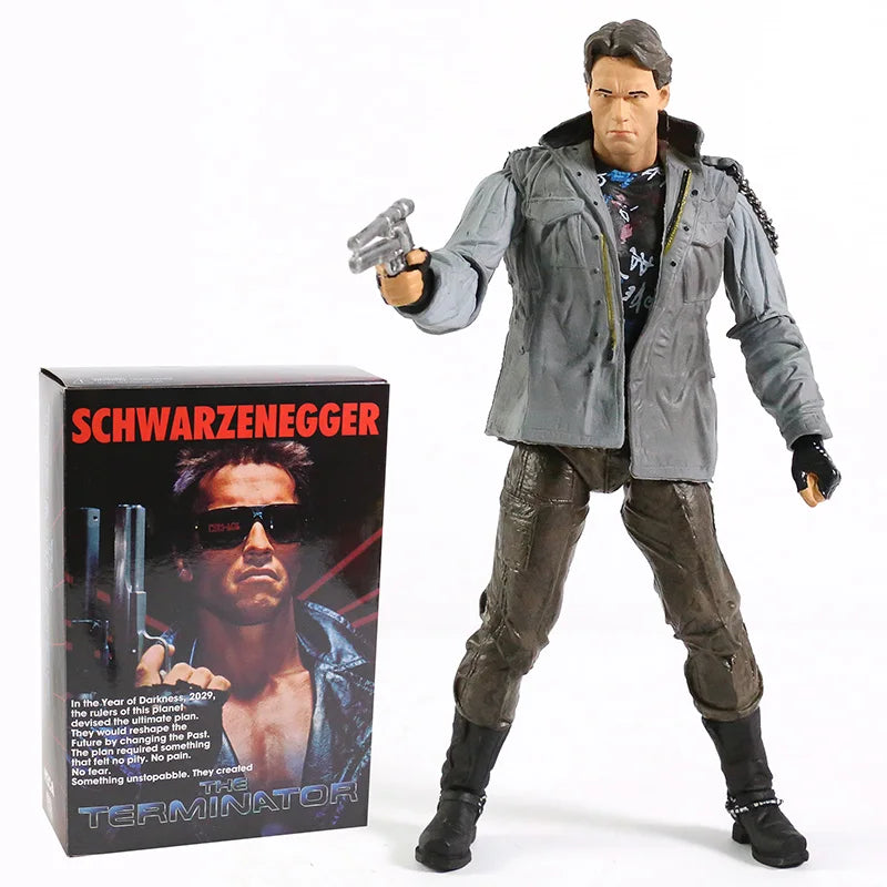 NECA Terminator T-800 Arnold Schwarzenegger Tech Noir / Police Station Assault 7" Action Figure Joint Movable Model Toy