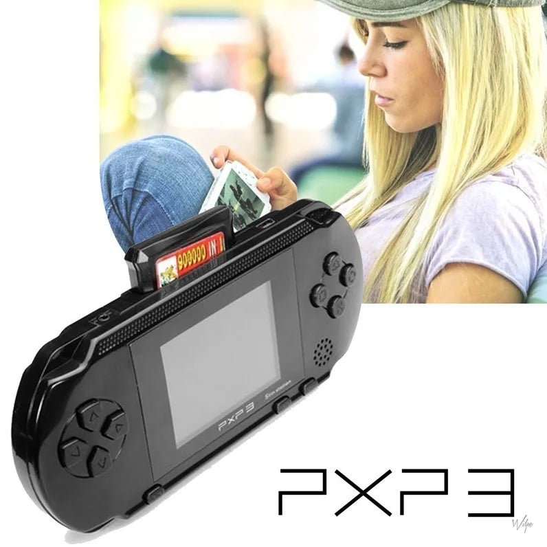 3'' Portable 16 Bit Retro PXP3 Slim Station Video Games Player Handheld Game Console 2pcs Game Card built-in 150 Classic Games