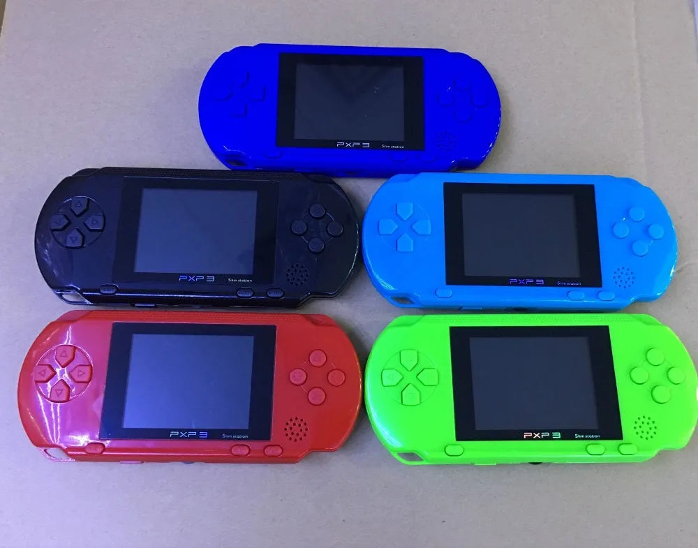 3'' Portable 16 Bit Retro PXP3 Slim Station Video Games Player Handheld Game Console 2pcs Game Card built-in 150 Classic Games