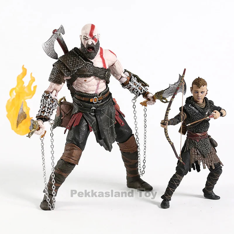 God of War figure toy Kratos & Atreus Ultimate KO's NECA Axe Shield Son Loki set PVC Action Figure Model Toy