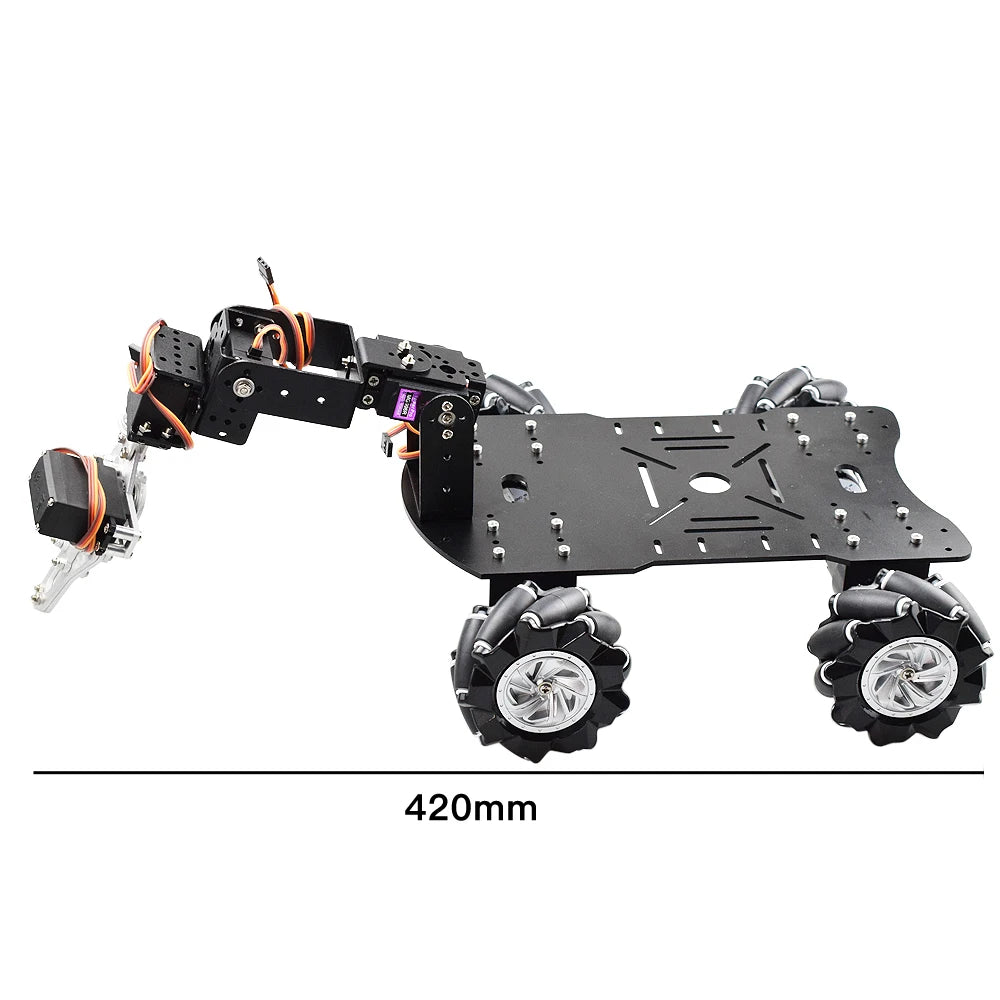 Mecanum Wheel Robot Car Robot Arm Kit with 4-Axis Control Robotics Claw for Arduino DIY Project STEM Toy