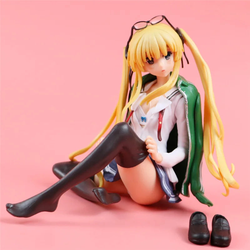 Japan Neue 24 cm Yosuga no Sora Figur PVC Action Anime Puppe Modell Spielzeug süße weiße Hosenträgerrock Figur für Mädchen Geschenk