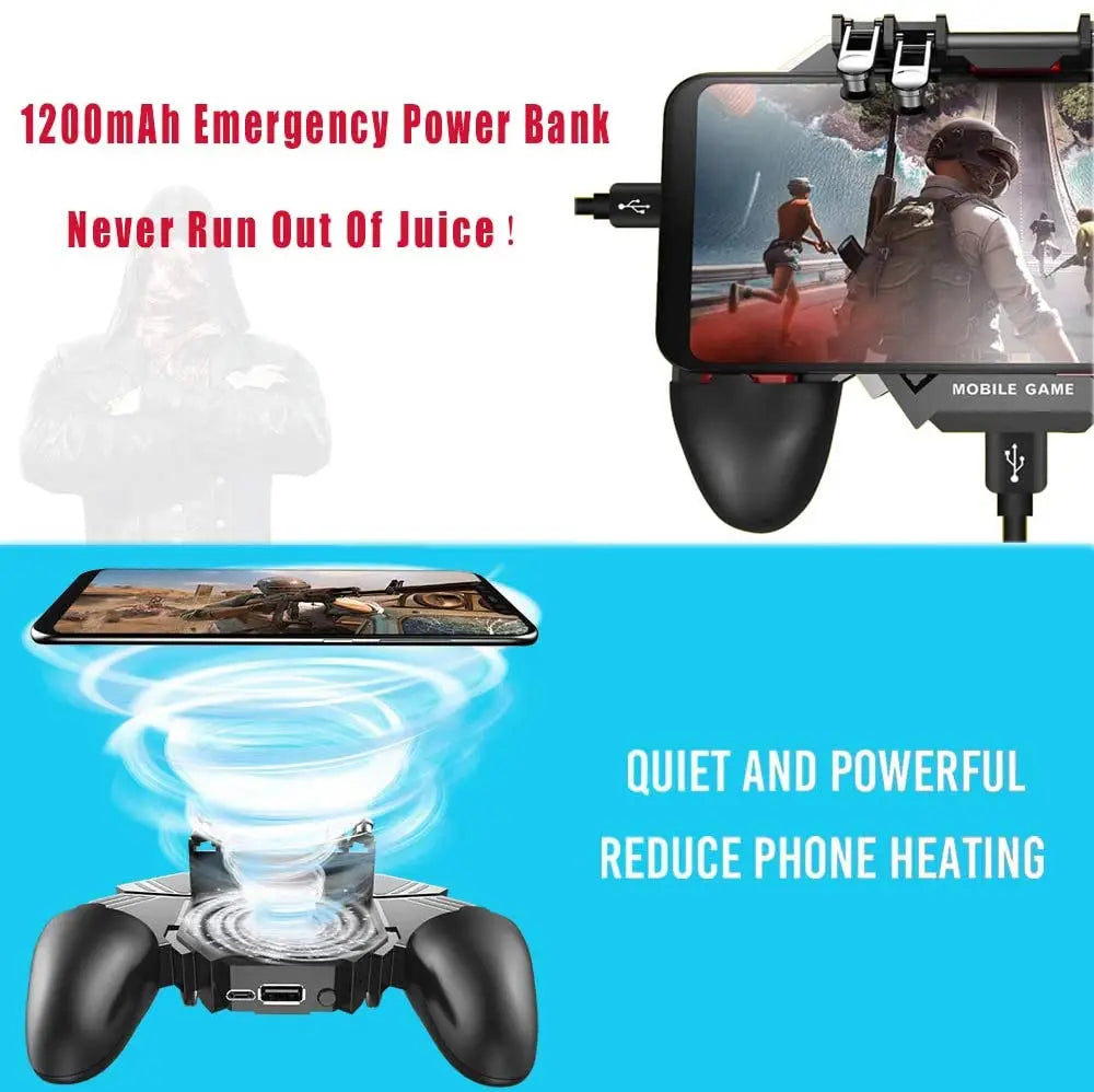 Universal PUBG Mobile Gamepad Controller Joystick with 6-Finger Keys for FPS Gaming Compatible with iOS And Android