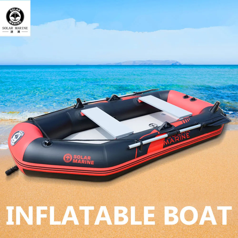Solarmarine B230-3 PVC-Schlauchboot, Fischerboot, Rennkajak, Kanu mit kostenlosem Zubehör für Wassersport im Freien, 3 Personen
