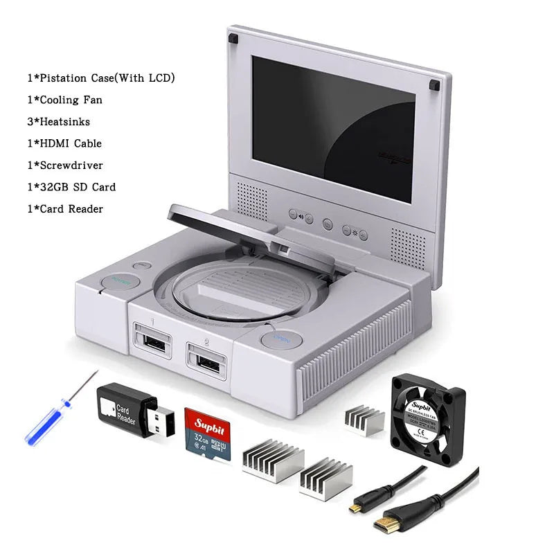 RETROFLAG PiStation Case Raspberry Pi 4 Case with Cooling Fan and 3pcs Heatsinks Pistation LCD Case for Raspberry Pi 4 /Pi 4B