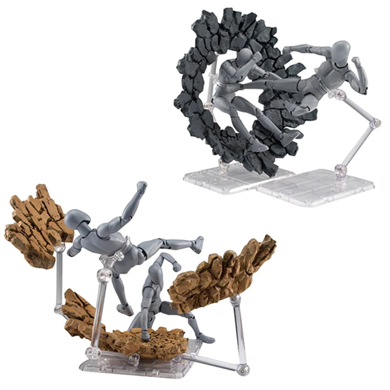 Ground Fissure Explosion Platform Impact Effect Model Action Figure One Piece Ace Fire Scenes Toys Special Effect Stand Base Toy
