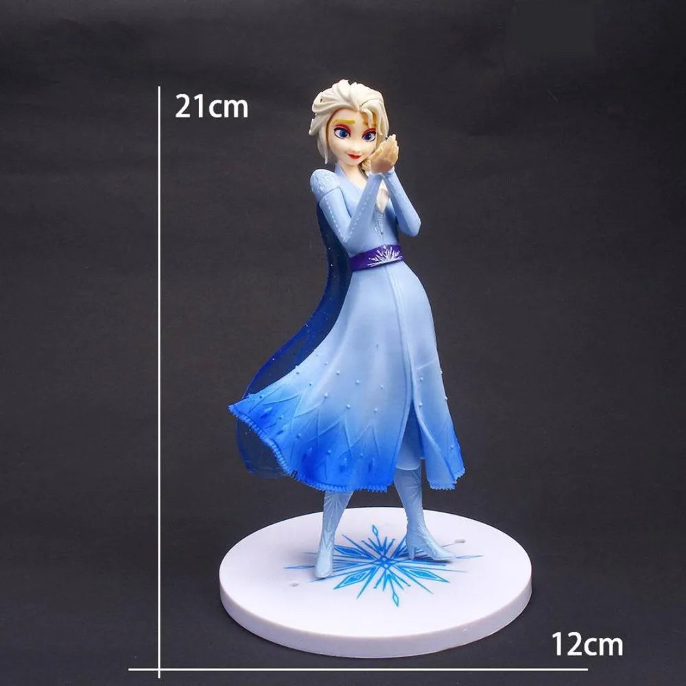Disney Frozen 2 Snow Queen Elsa princess  PVC Action Figures holding fire dragon in hand Anime Dolls Toys For kid chrismas Gift
