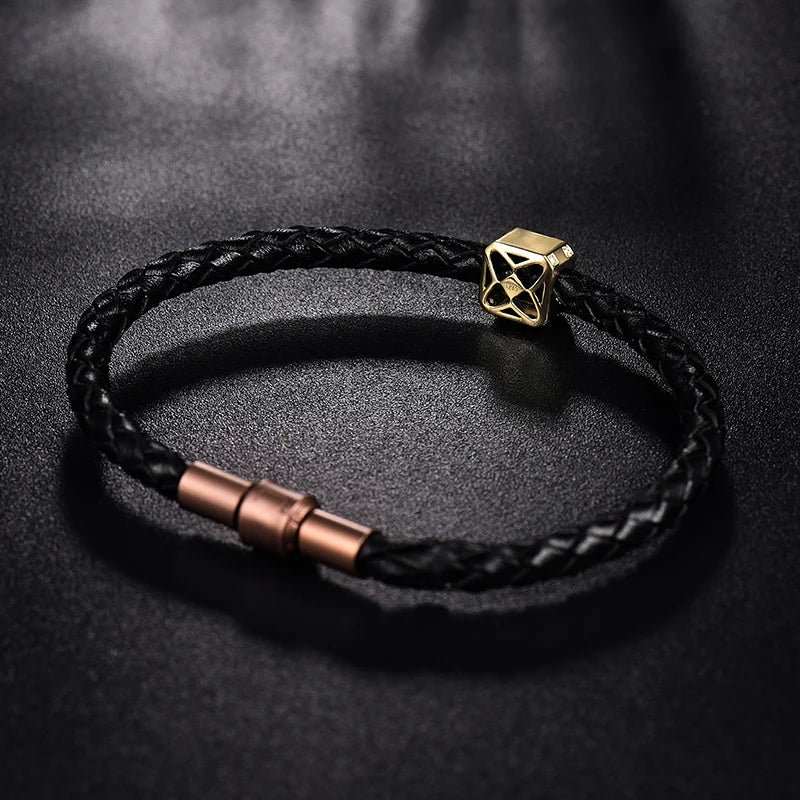 LOVERJEWELRY 18k Yellow Gold Bracelet Au785 Diamond Natural Emerald Gemstone Male Jewelry Bracelets for Men Anniversary Gifts