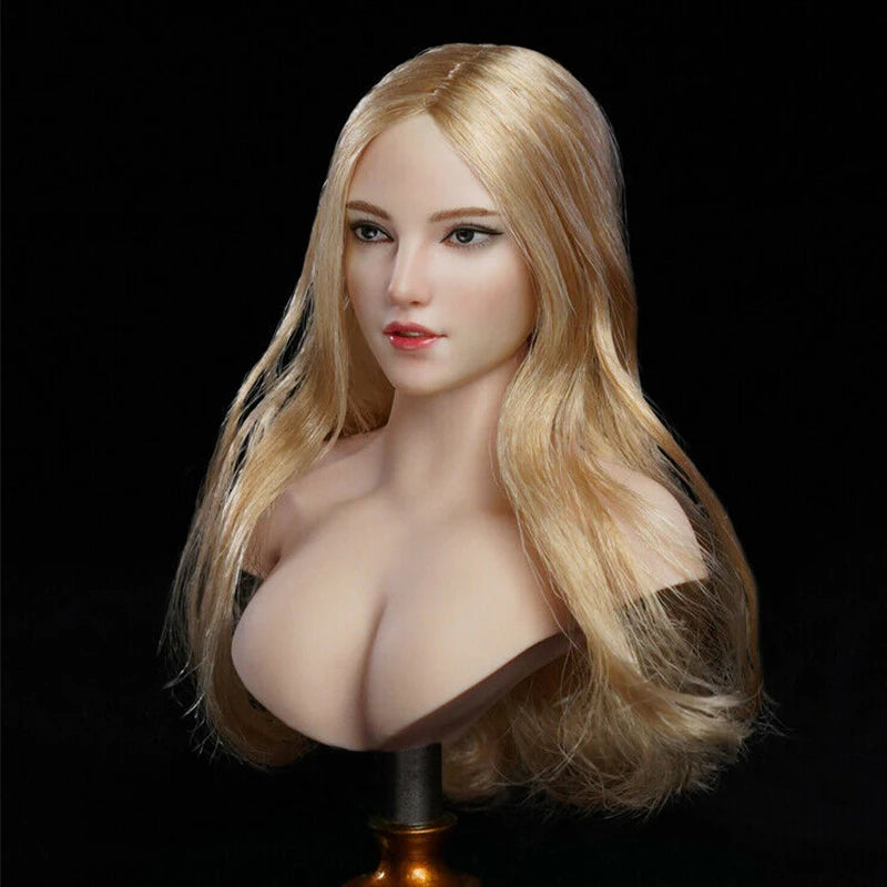 SUPER DUCK SDH018 1/6 Female Head Sculpt Carving Pale Color For 12'' PHicens Figure in stock Item