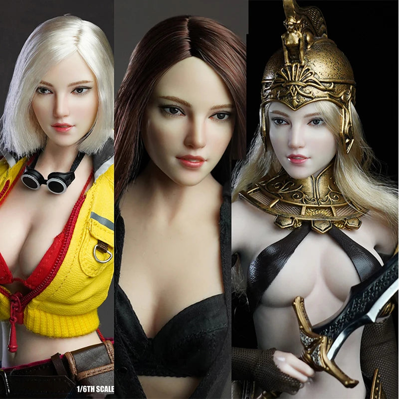 SUPER DUCK SDH018 1/6 Female Head Sculpt Carving Pale Color For 12'' PHicens Figure in stock Item