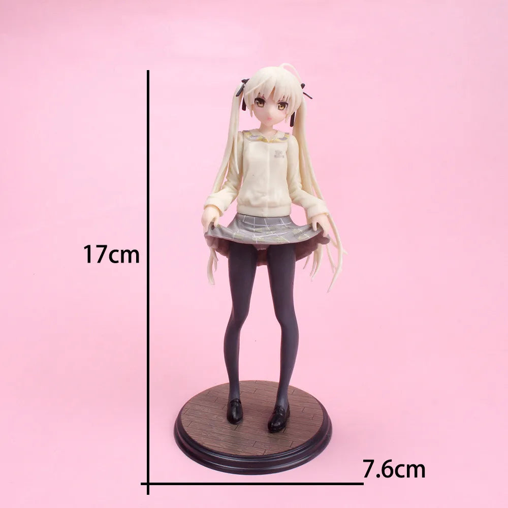 Japan Neue 24 cm Yosuga no Sora Figur PVC Action Anime Puppe Modell Spielzeug süße weiße Hosenträgerrock Figur für Mädchen Geschenk
