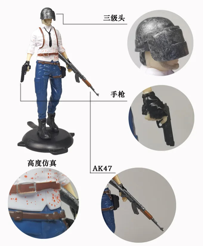Game Figure PUBG Battle Royale Action Figures With helmets PUBG Cake Decoration Figure Toys For Battle Royale Fans Collections