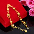 Mode 18K Gold Armband für Männer Frauen Hochzeit Engagement Schmuck Luxus Klassische Kugel Kette Armband Nicht Verblassen Feine Schmuck Geschenk