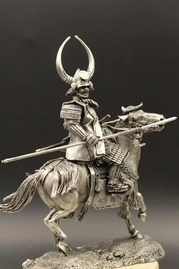 Sengoku Era Fukushima Masanori Samurai Figurine Japan Tin Metal Soldier Bravely Fighting at Sekihara Battle Field Collectible