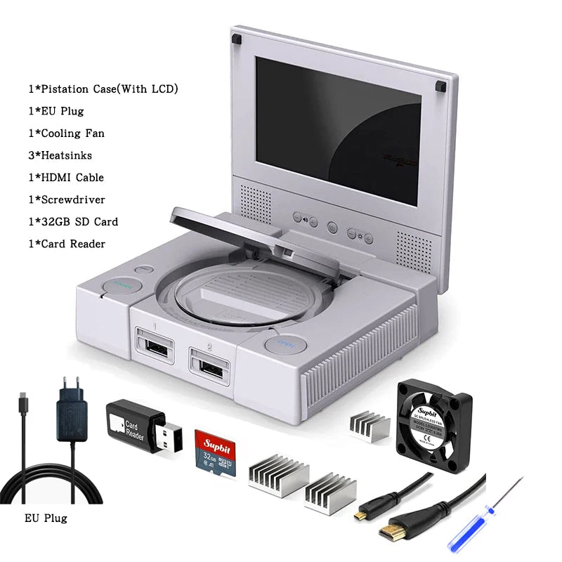 RETROFLAG PiStation Case Raspberry Pi 4 Case with Cooling Fan and 3pcs Heatsinks Pistation LCD Case for Raspberry Pi 4 /Pi 4B