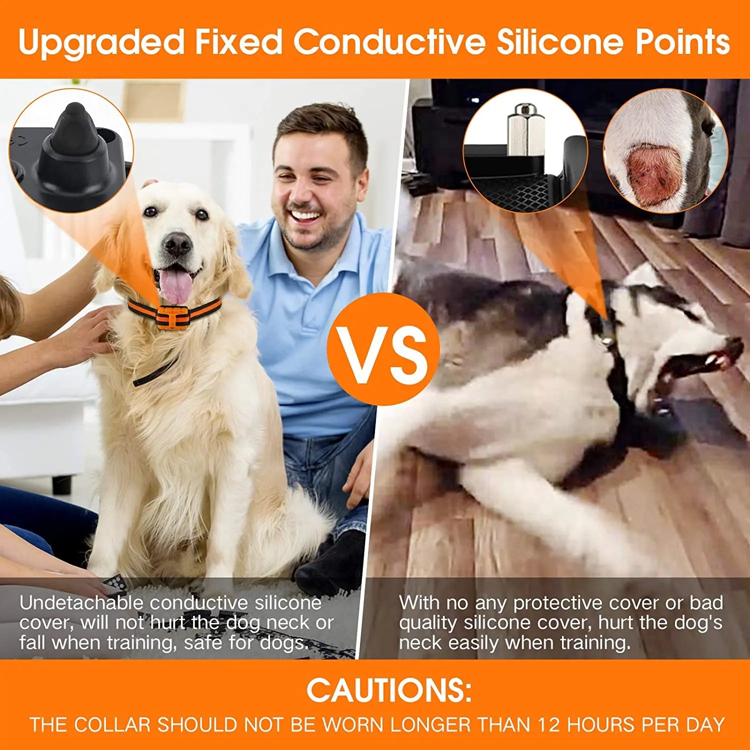 Hundetrainingshalsband, wasserdicht, wiederaufladbar, Schockhalsbänder für Hunde mit Ferntraining, Piepton, Vibrationsschock, elektrisches Hundehalsband